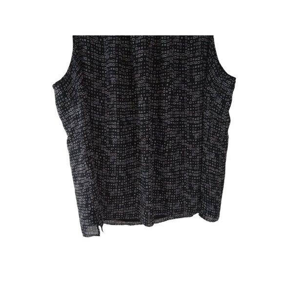 Added Dimensions Womens Top Black Lined Sleeveless Geometric Blouse Size 4X Plus - Picture 4 of 12